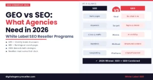 GEO vs SEO: What White Label SEO Reseller Programs Need to Offer in 2026